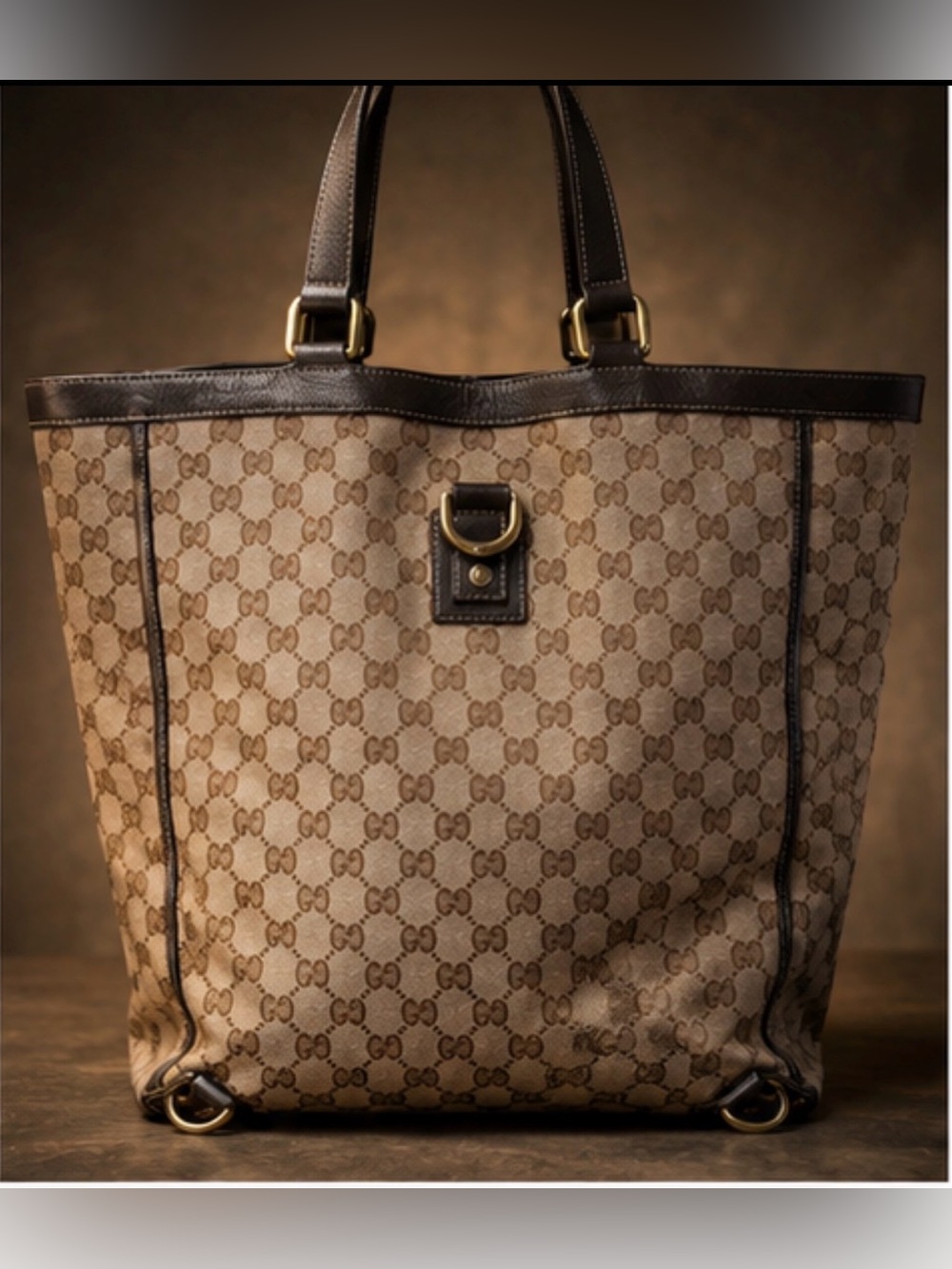 Vintage Gucci GG Monogram Tote Bag 👜 Canvas & Leather Shopper | Y2K Italy